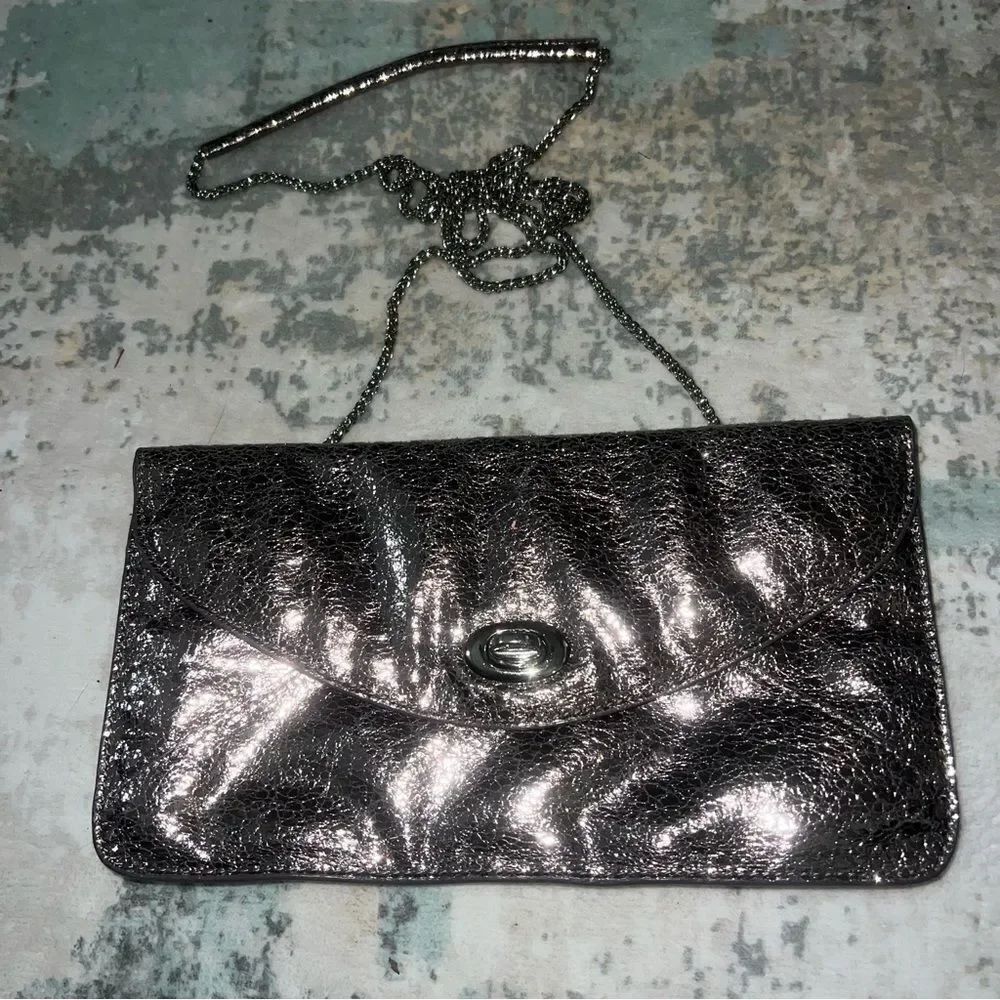 Sorial NY Metallic Silver Clutch Bag